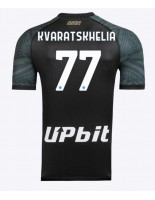 SSC Napoli Khvicha Kvaratskhelia #77 Alternativní Dres 2023-24 Krátký Rukáv